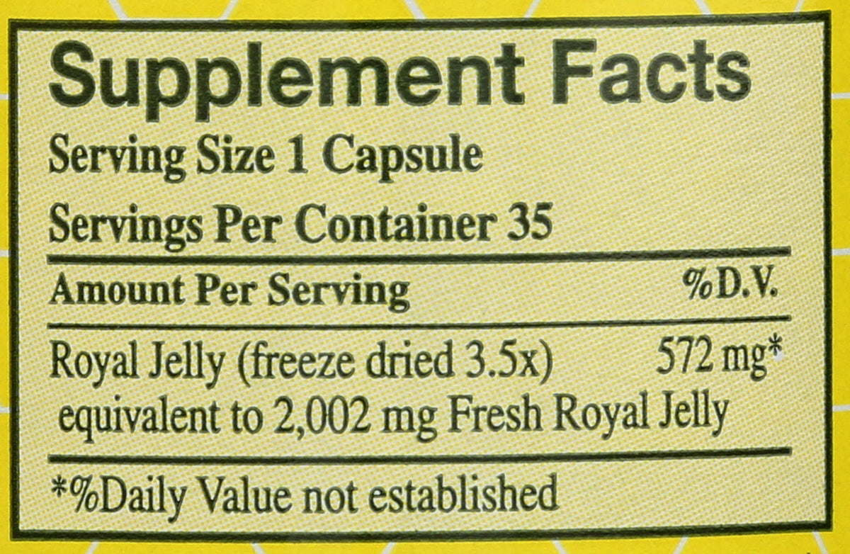 Capsules de gelée royale YS Organic sur fond blanc