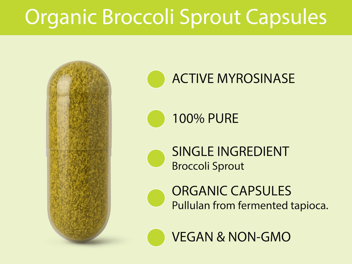 Capsules de Germes de Brocoli KOYAH sur une surface en bois
