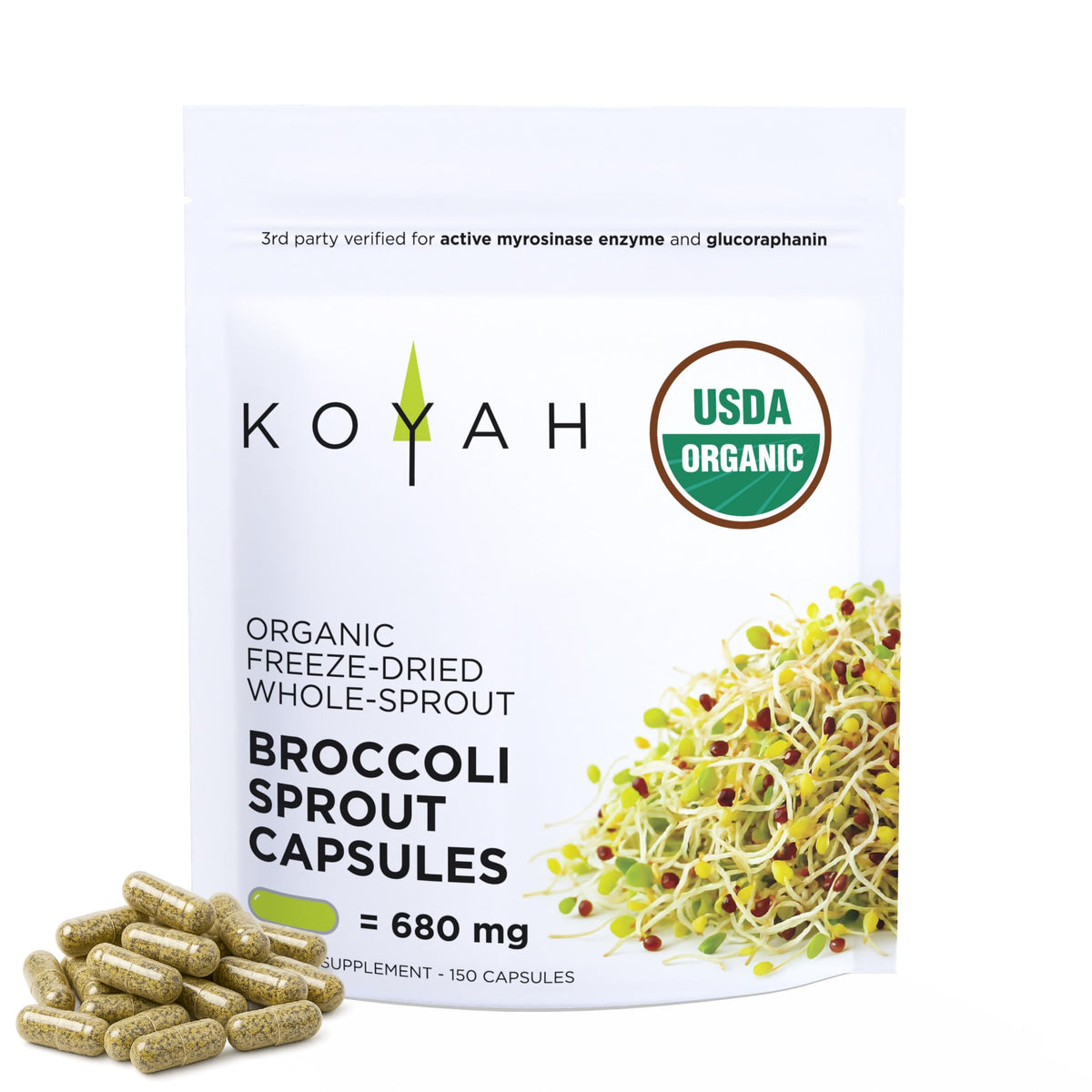 Capsules de Germes de Brocoli KOYAH vue de face