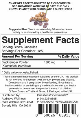 Capsules de gingembre noir Addictive Wellness avec d'autres compléments