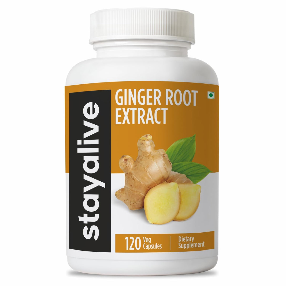Capsules de gingembre STAY ALIVE vue de face dans l'emballage