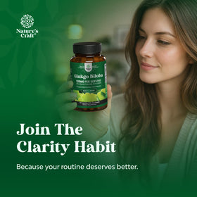 Capsules de Ginkgo Biloba avec étiquette Natures Craft