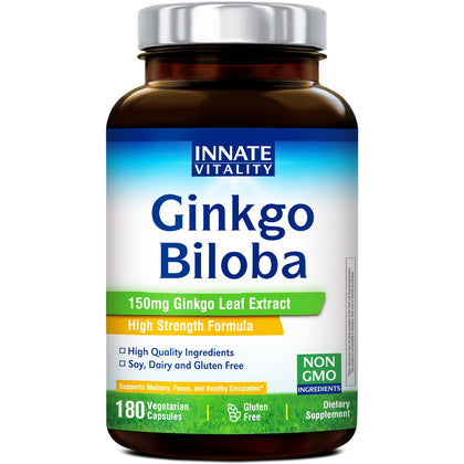 Capsules de Ginkgo Biloba Innate Vitality 150 mg vue de face