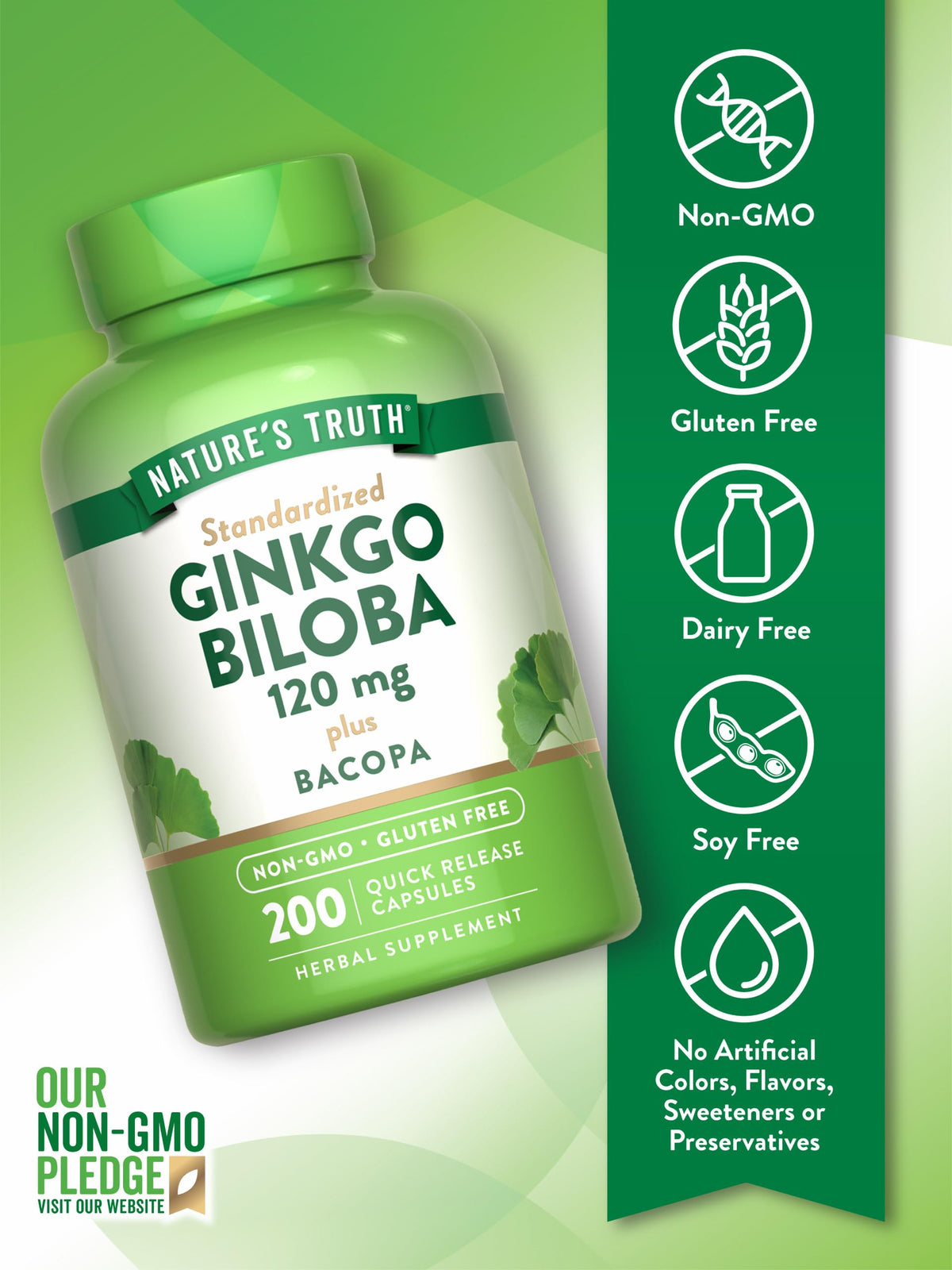 Capsules de Ginkgo Biloba Nature's Truth dans un contenant