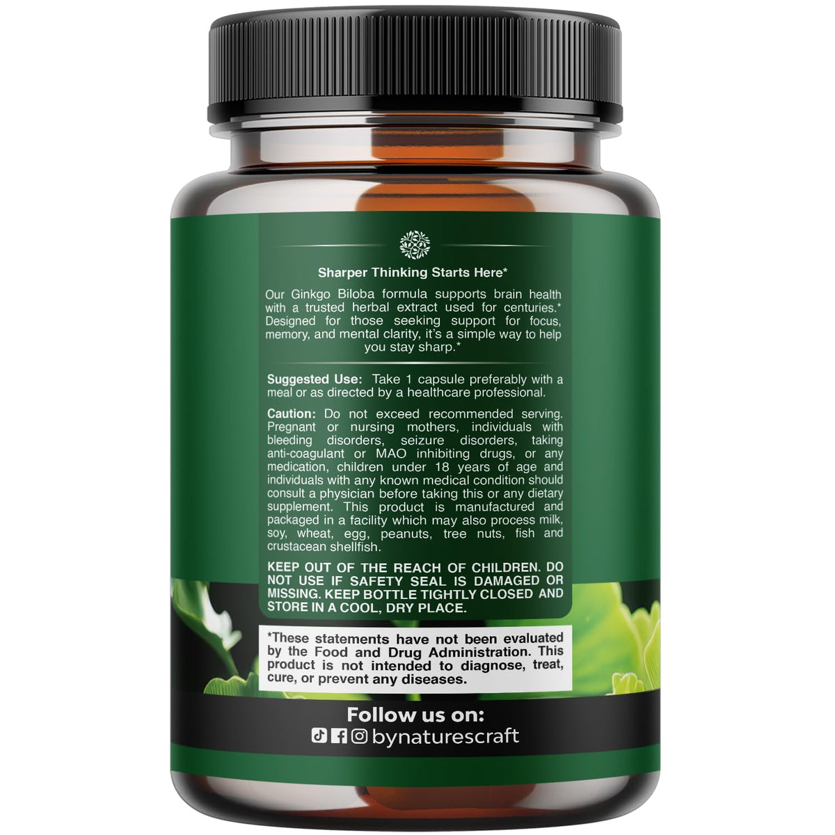 Capsules de Ginkgo Biloba Natures Craft dans un environnement de travail