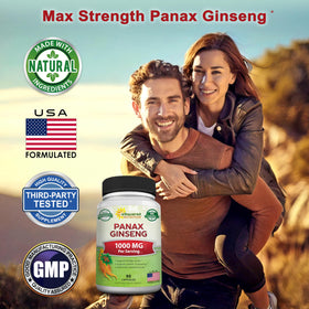 Capsules de Ginseng Coréen Panax aSquared Nutrition sur une surface blanche