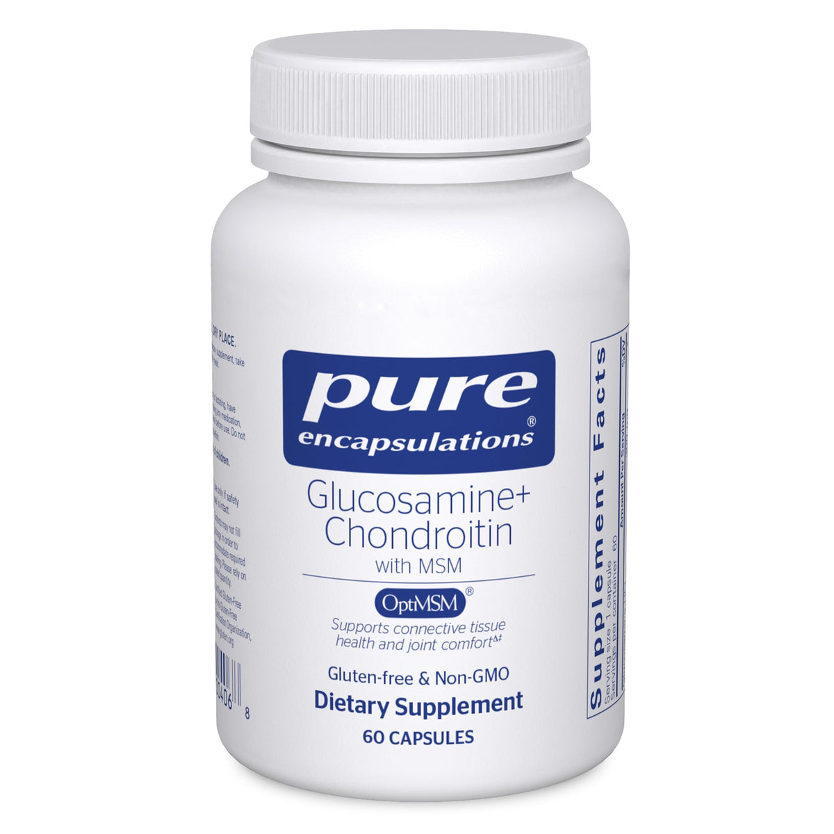 Capsules de Glucosamine Chondroitin Pure Encapsulations, 60 capsules, vue avant