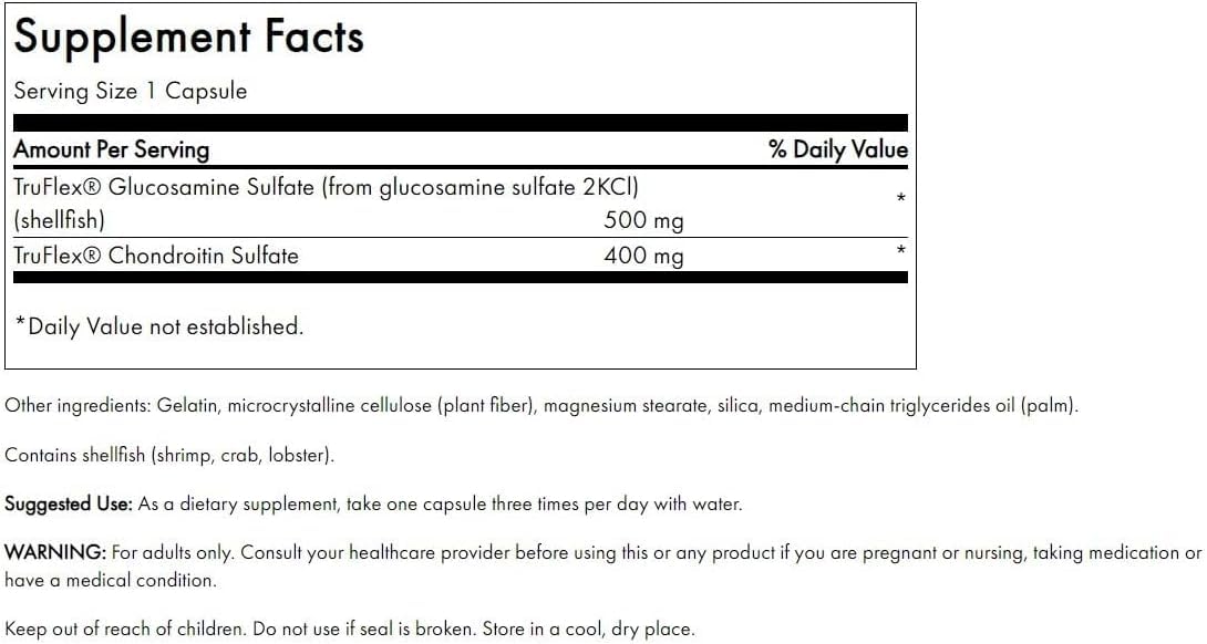 Capsules de Glucosamine et Chondroïtine Swanson sur fond blanc
