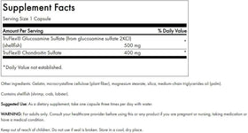 Capsules de Glucosamine et Chondroïtine Swanson sur fond blanc