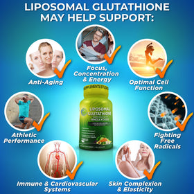 Capsules de glutathion liposomal 500mg de SUPPLEMENTS STUDIO sur fond blanc