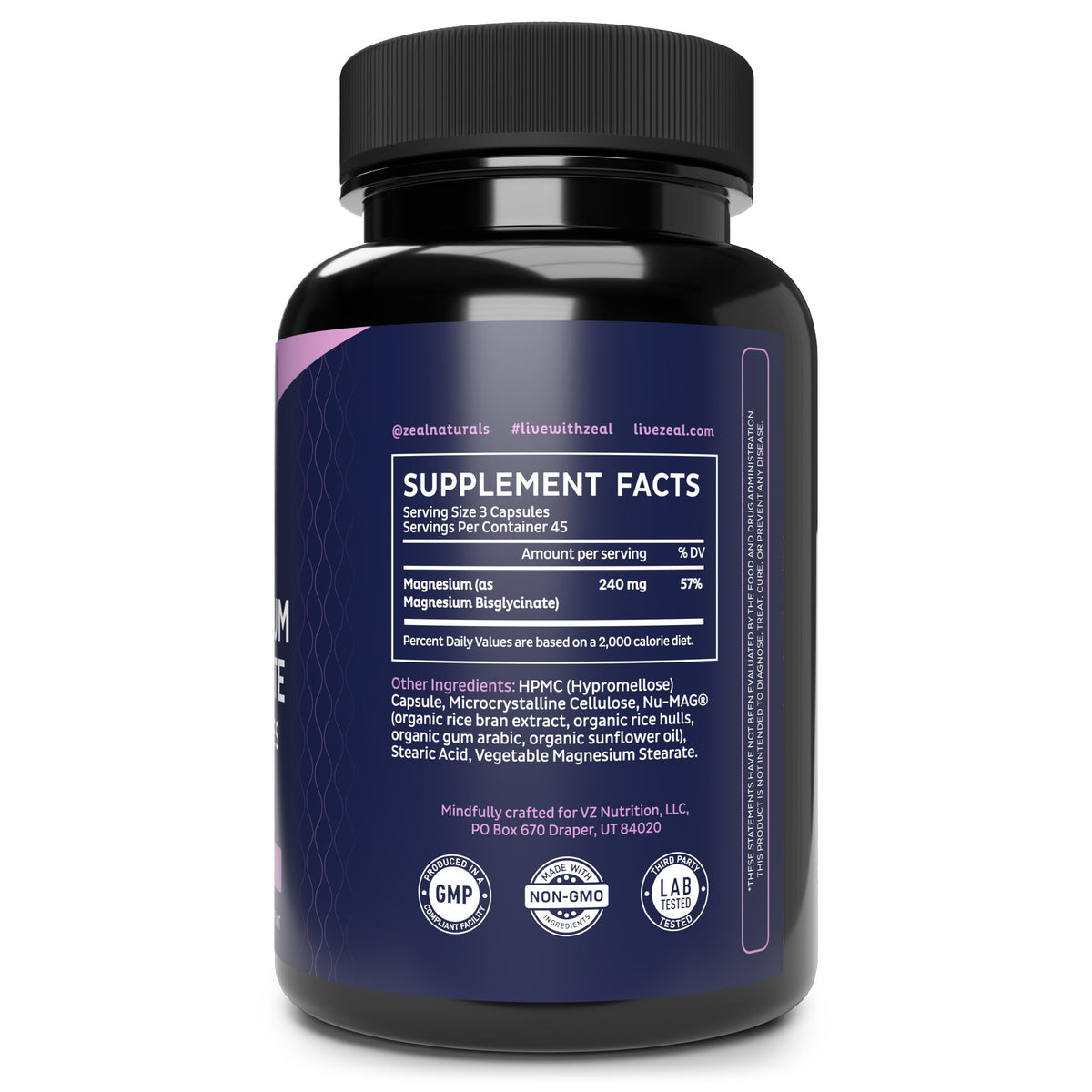 Capsules de Glycinate de Magnésium 240mg dans une main
