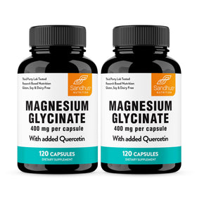 Capsules de Glycinate de Magnésium 400mg avec Quercétine Sandhu's, emballage avant