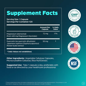 Capsules de Glycinate de Magnésium 400mg Sandhu's sur une table