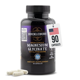 Capsules de Glycinate de Magnésium BUCKLEBURY 350 mg vue de face