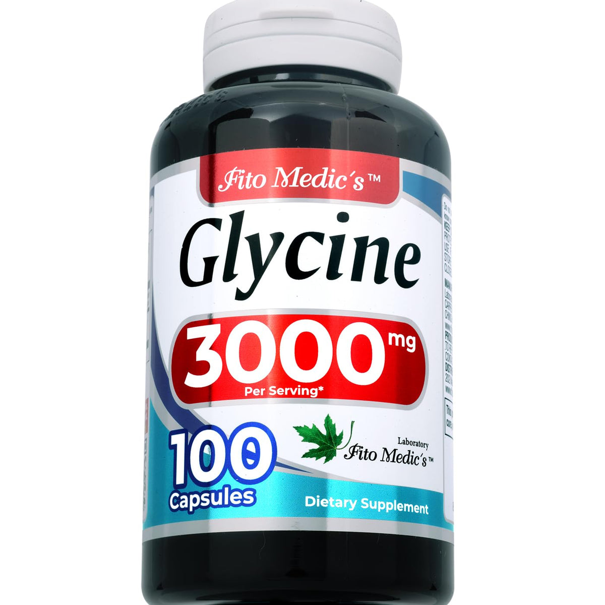 Capsules de glycine FITO MEDIC'S sur une surface blanche