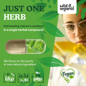 Capsules de Gotu Kola Wild & Organic, format végétal