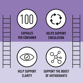 Capsules de graines de raisin bio avec un verre d'eau