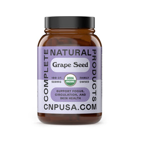 Capsules de graines de raisin bio Complete Natural Products, 520mg, vue de face