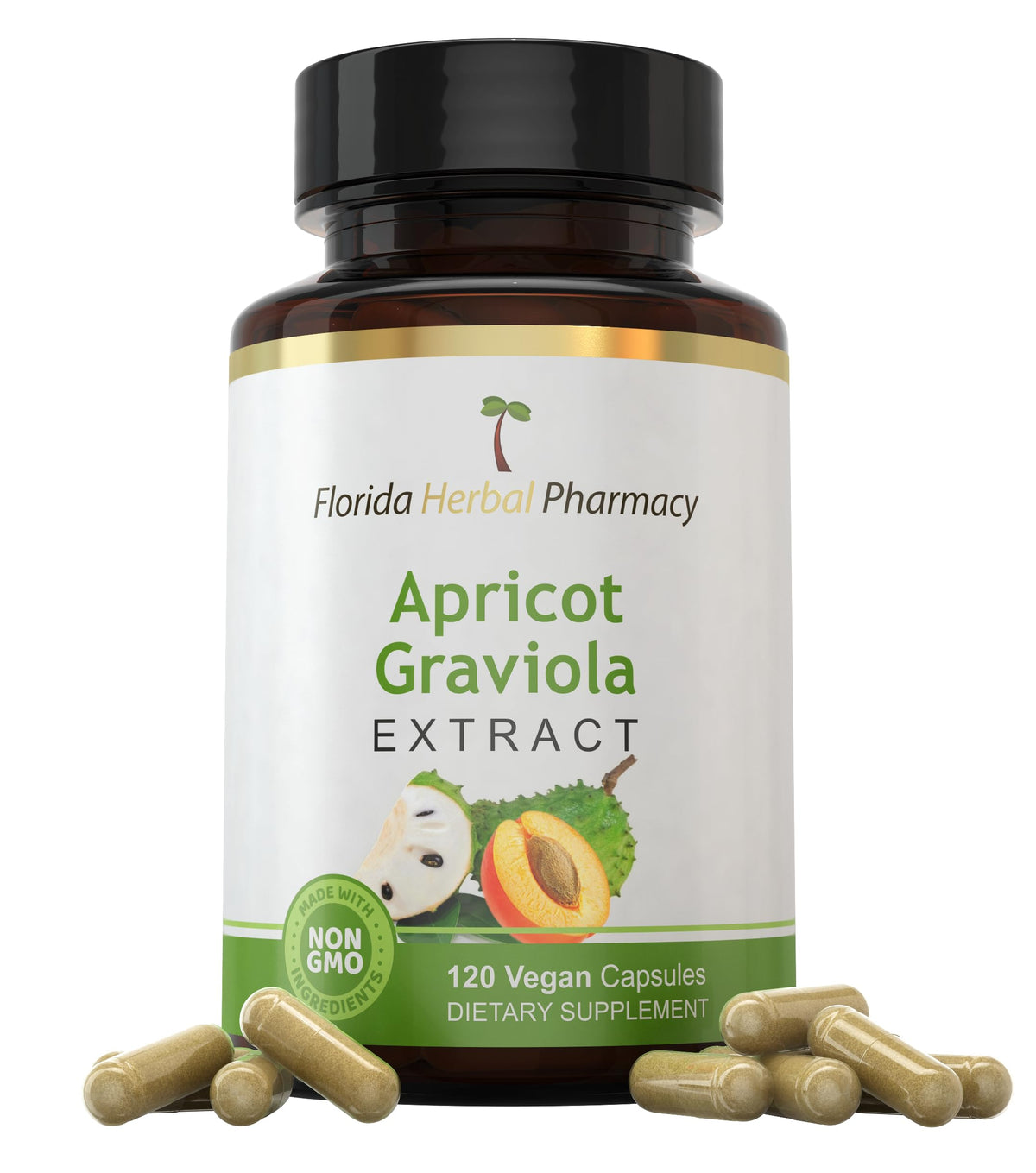 Capsules de Graviola Abricot Florida Herbal Pharmacy vue de face