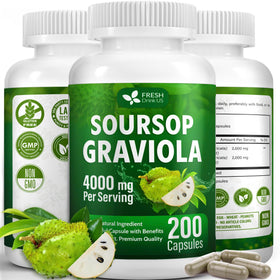 Capsules de Graviola FRESHDRINKUS 200 unités, vue de face