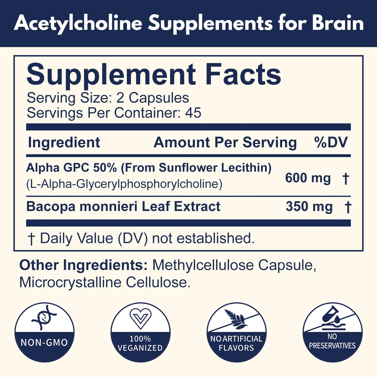 Capsules de Guanshiya Acétylcholine sur fond blanc