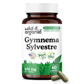 Capsules de Gymnema Wild & Organic 600 mg en bouteille vue de face