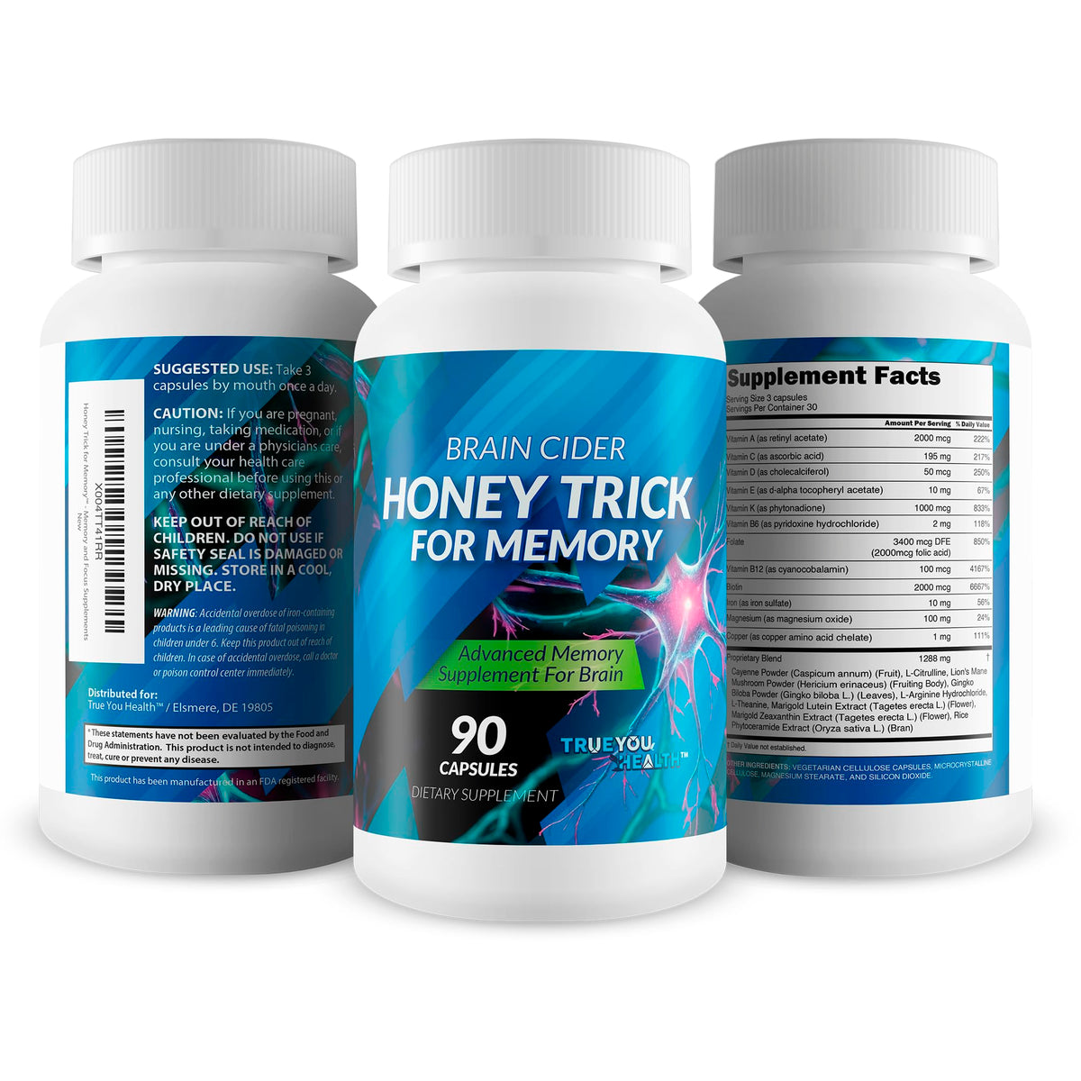 Capsules de Honey Trick pour mémoire et concentration
