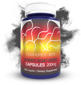 Capsules de Horny Goat Weed Nootropics Depot 200mg, vue de face