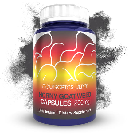 Capsules de Horny Goat Weed Nootropics Depot 200mg, vue de face