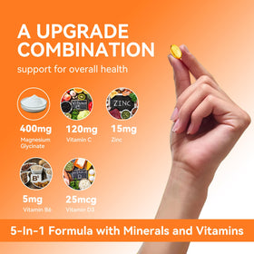 Capsules de Hovika Magnésium Glycinate 400mg sur fond blanc