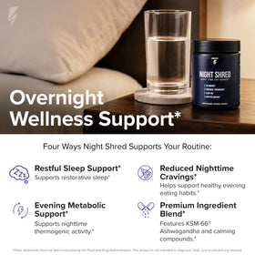 Capsules de InnoSupps Night Shred sur fond blanc