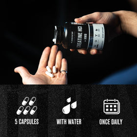 Capsules de Jacked Factory Créatine HCL + HMB dans un verre