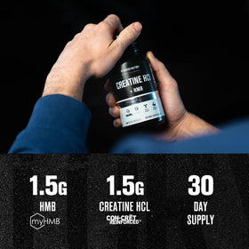 Capsules de Jacked Factory Créatine HCL + HMB sur fond blanc
