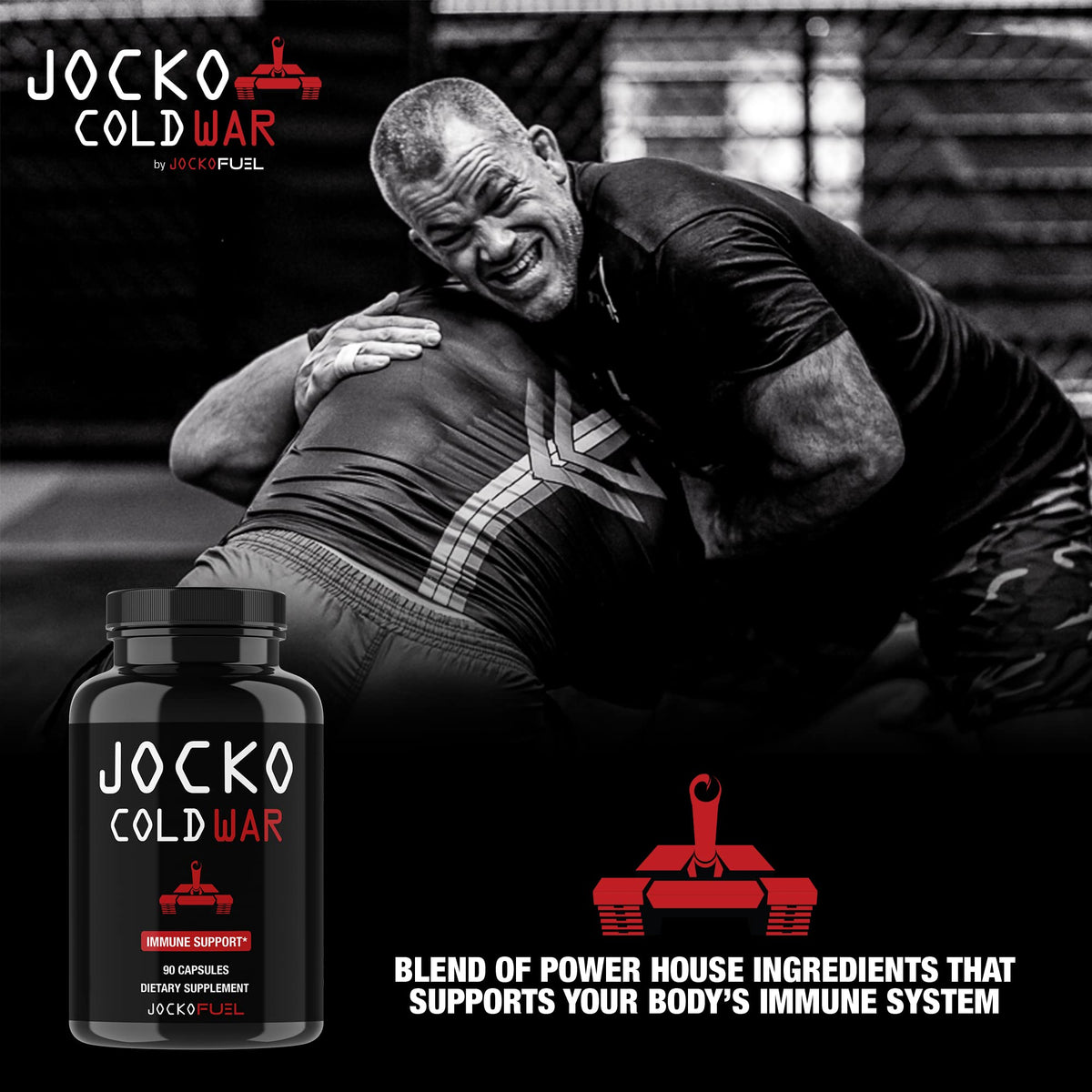 Capsules de Jocko Fuel Cold War sur une surface blanche