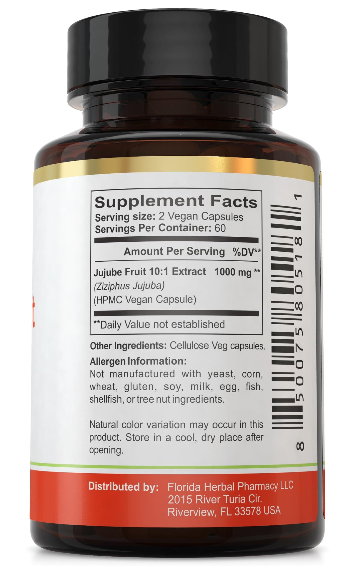 Capsules de jujube sur une surface en bois