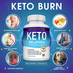 Capsules de Keto Burn Toplux sur un fond blanc