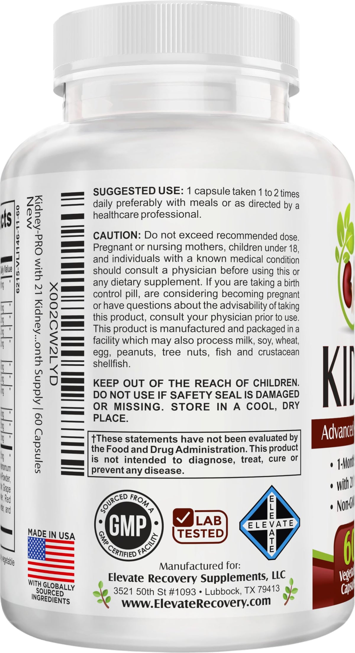 Capsules de KidneyPRO sur une surface blanche, montrant leur taille