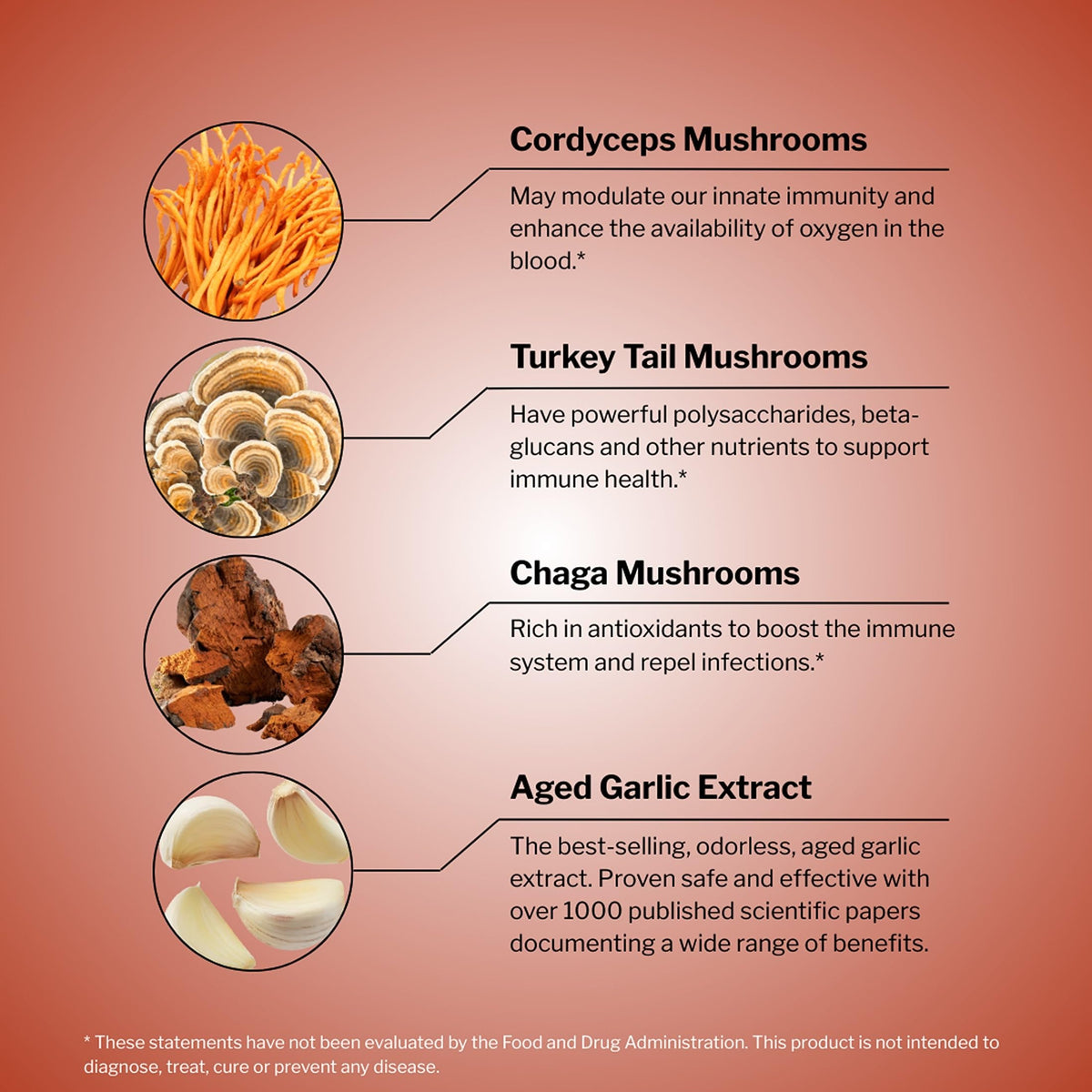 Capsules de Kyolic daily wellness Mushrooms+ sur une table