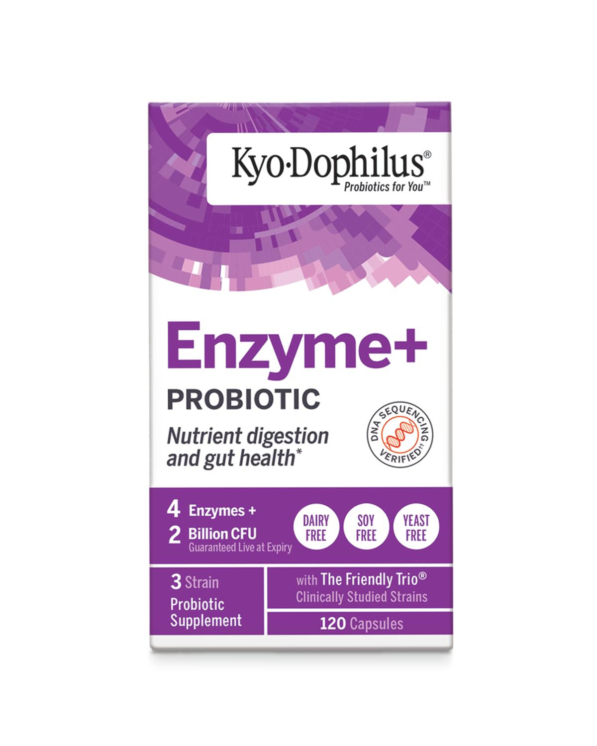 Capsules de Kyolic Kyo-Dophilus Enzymes+ sur une surface blanche