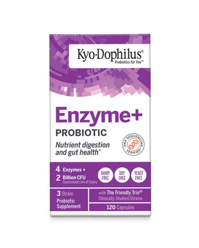 Capsules de Kyolic Kyo-Dophilus Enzymes+ sur une surface blanche