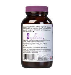 Capsules de L-Arginine 500 mg BlueBonnet sur une table