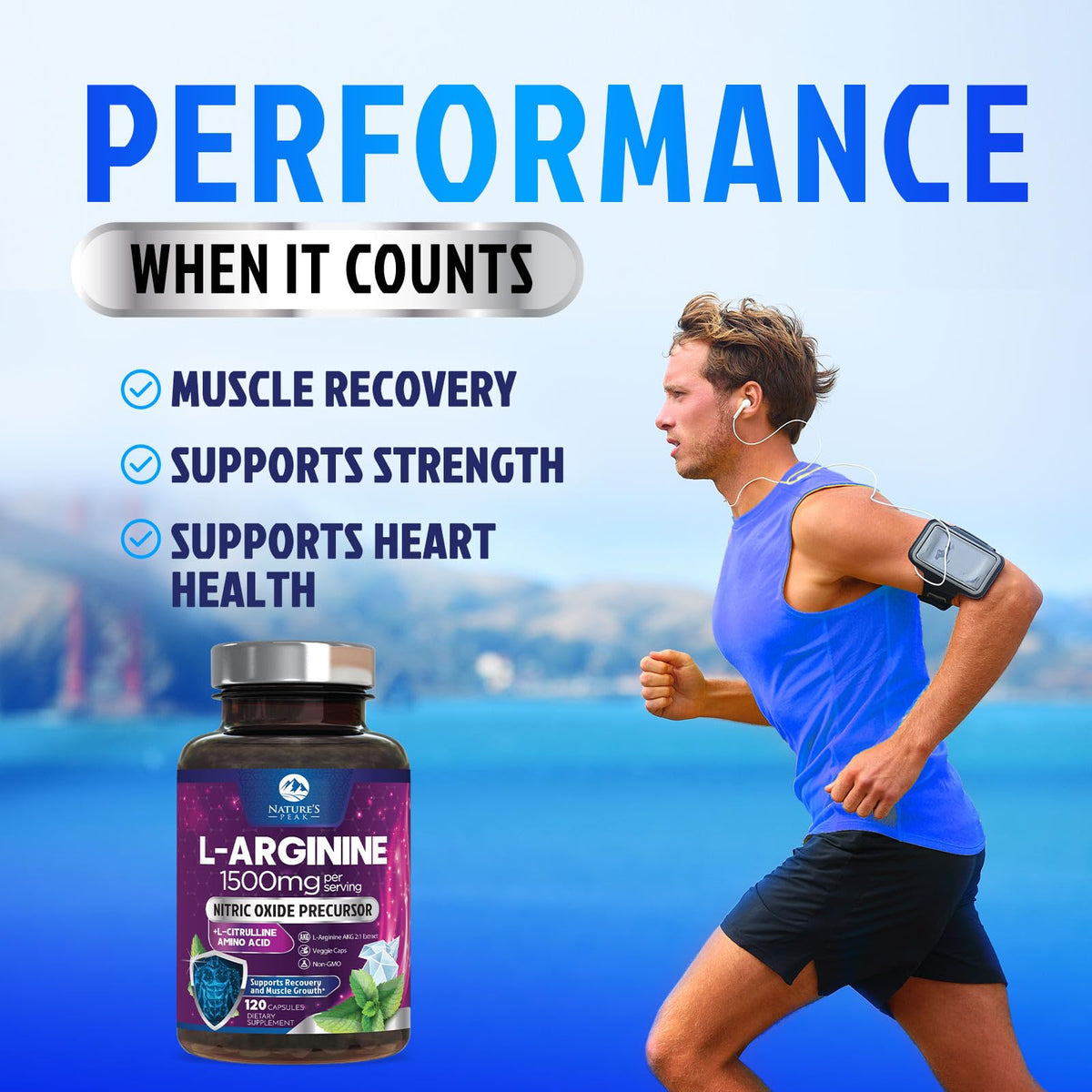 Capsules de L-Arginine Nature's Peak dans une main