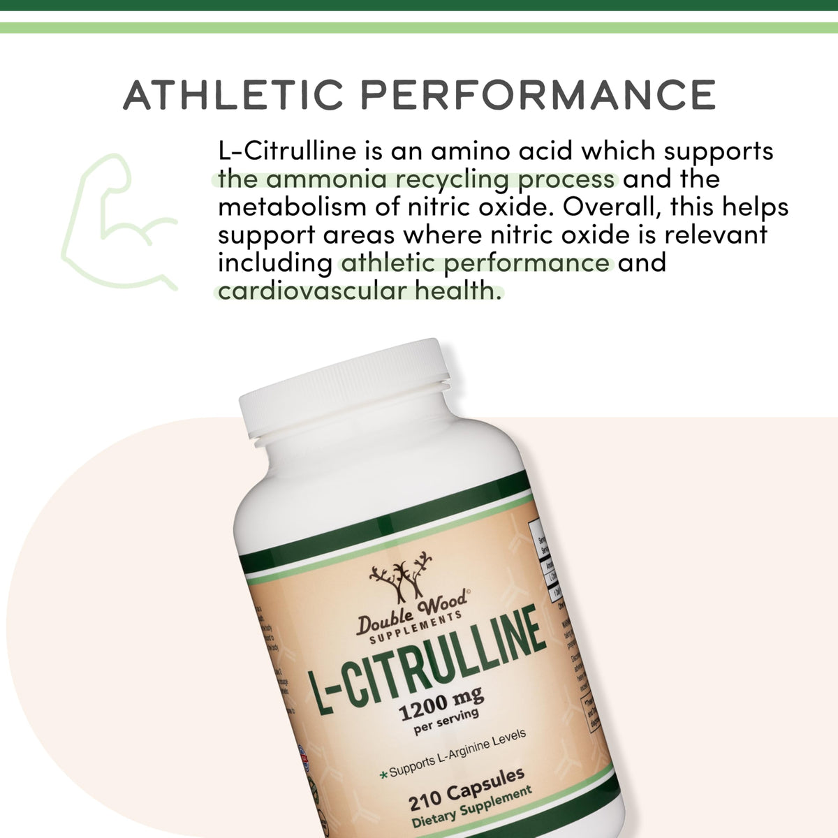 Capsules de L-Citrulline 1 200 mg de Double Wood Supplements, vue de près