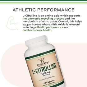 Capsules de L-Citrulline 1 200 mg de Double Wood Supplements, vue de près