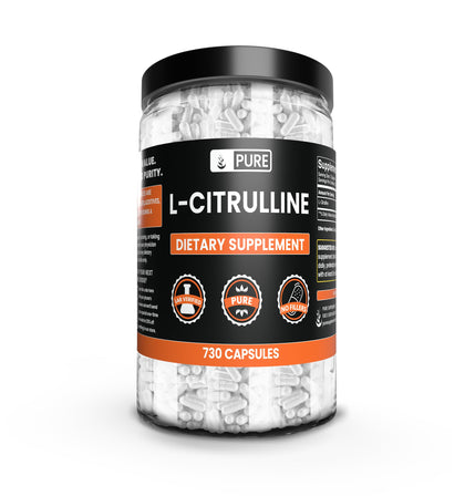 Capsules de L-Citrulline PURE ORIGINAL INGREDIENTS, vue de face