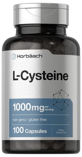 Capsules de L-Cystéine 1000mg Horbäach en vue de face