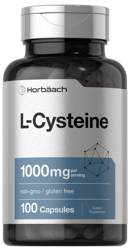 Capsules de L-Cystéine 1000mg Horbäach en vue de face