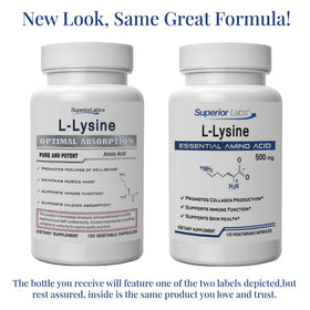 Capsules de L-Lysine 500 mg, en situation sur une table