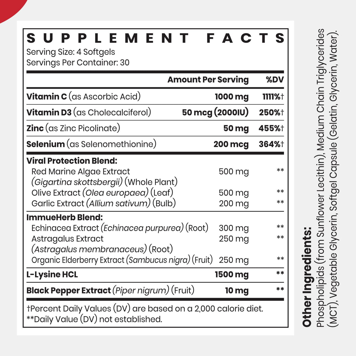 Capsules de L-Lysine CyberCerix dans le flacon