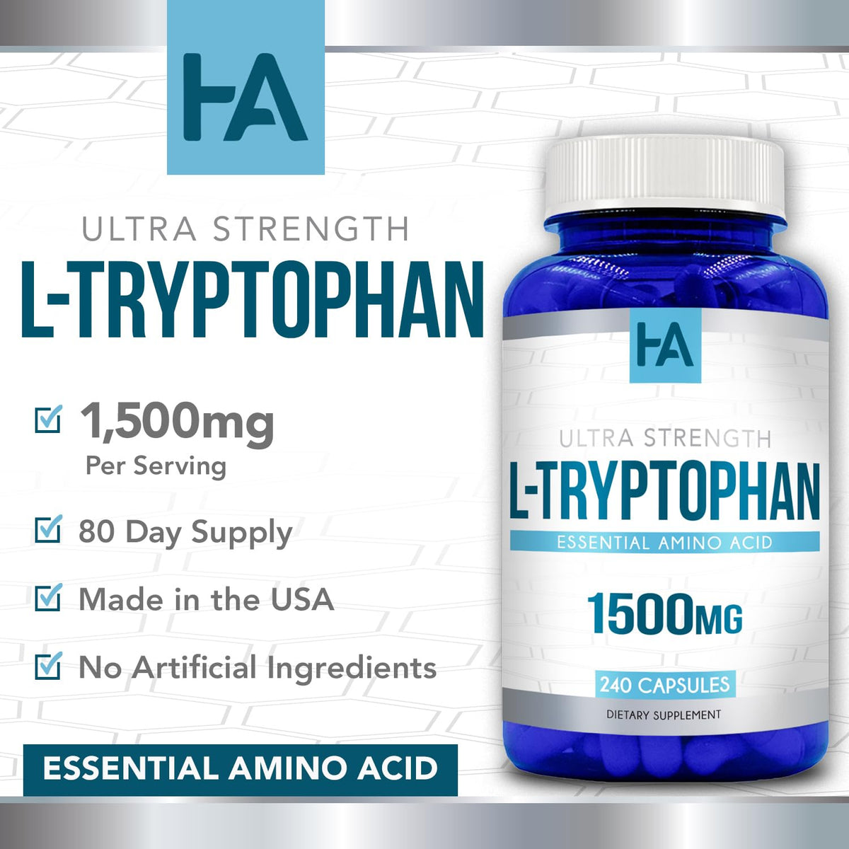 Capsules de L-Tryptophane Healing Awakening sur une table en bois